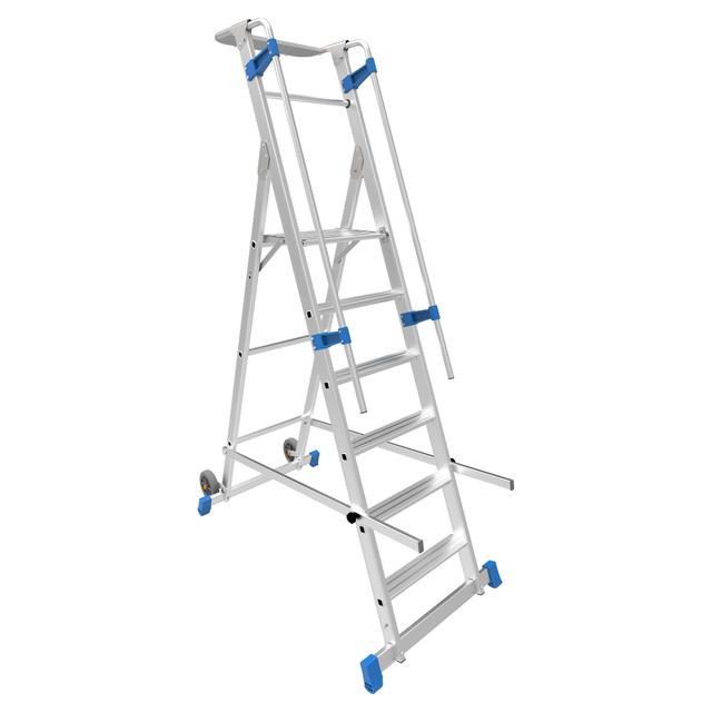 SCALA CON RUOTE CASTELLO ALLUMINIO 6 GRADINI PORTATA 150 kg EN131 | Tecnomat SCALA CON RUOTE CASTELLO ALLUMINIO 6 GRADINI PORTATA 150 kg EN131 - 2 | Tecnomat