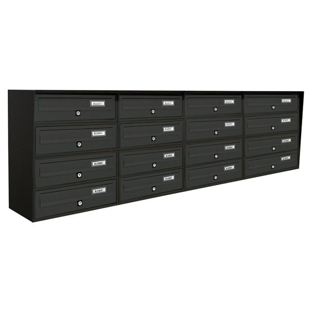 CASELLARIO SLIM 4x4 ALUBOX ACCIAIO ALLUMINIO GHISA 155x50,2x30 cm (LxHxP) | Tecnomat CASELLARIO SLIM 4x4 ALUBOX ACCIAIO ALLUMINIO GHISA 155x50,2x30 cm (LxHxP) - 2 | Tecnomat