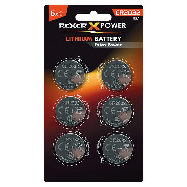 6 BATTERIE LITIO REXER CR2032 3V A BOTTONE | Tecnomat 6 BATTERIE LITIO REXER CR2032 3V A BOTTONE | Tecnomat