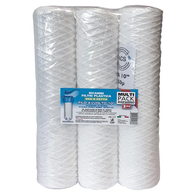 CARTUCCIA FILTRANTE AQUAFILTRA 10" 50 µ IN FILO DI POLIPROPILENE MONOUSO NON ALIMENTARE 3 PZ | Tecnomat CARTUCCIA FILTRANTE AQUAFILTRA 10" 50 µ IN FILO DI POLIPROPILENE MONOUSO NON ALIMENTARE 3 PZ - 2 | Tecnomat