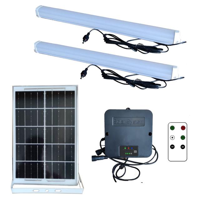 KIT ILLUMINAZIONE SOLARE OFF-GRID CON 2 PLAFONIERE LINEARI LED 2X 600 lm PANNELLO E BATTERIA | Tecnomat KIT ILLUMINAZIONE SOLARE OFF-GRID CON 2 PLAFONIERE LINEARI LED 2X 600 lm PANNELLO E BATTERIA - 2 | Tecnomat