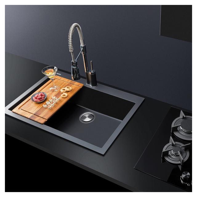 LAVELLO DIAMANT 76x50 cm IN GRANIT NERO 1 VASCA | Tecnomat LAVELLO DIAMANT 76x50 cm IN GRANIT NERO 1 VASCA - 2 | Tecnomat