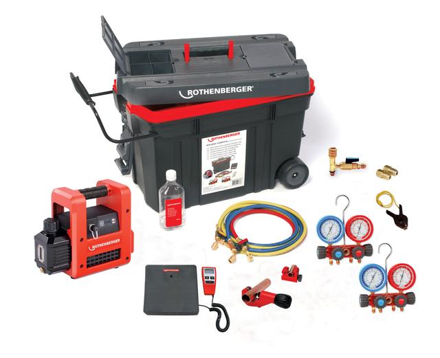KIT PER VUOTO ROTHENBERGER CON POMPA BISTADIO GRUPPO MANOMETRICO 4 VIE GAS R22t/R134a/R407c | Tecnomat KIT PER VUOTO ROTHENBERGER CON POMPA BISTADIO GRUPPO MANOMETRICO 4 VIE GAS R22t/R134a/R407c | Tecnomat