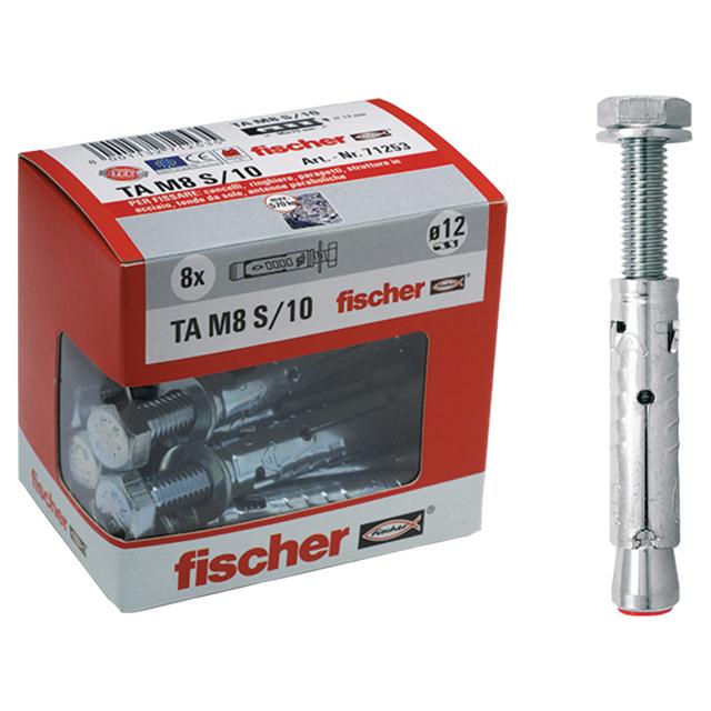 TASSELLI ACCIAIO FISCHER TAM 8 S/10Y 12x56 mm 8 PEZZI CON VITE 8x65 mm | Tecnomat TASSELLI ACCIAIO FISCHER TAM 8 S/10Y 12x56 mm 8 PEZZI CON VITE 8x65 mm | Tecnomat