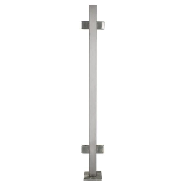 MONTANTE ANCORAGGIO A PAVIMENTO INOX 316 40x40x1000 mm CON 4 PINZE FERMAVETRO | Tecnomat MONTANTE ANCORAGGIO A PAVIMENTO INOX 316 40x40x1000 mm CON 4 PINZE FERMAVETRO | Tecnomat