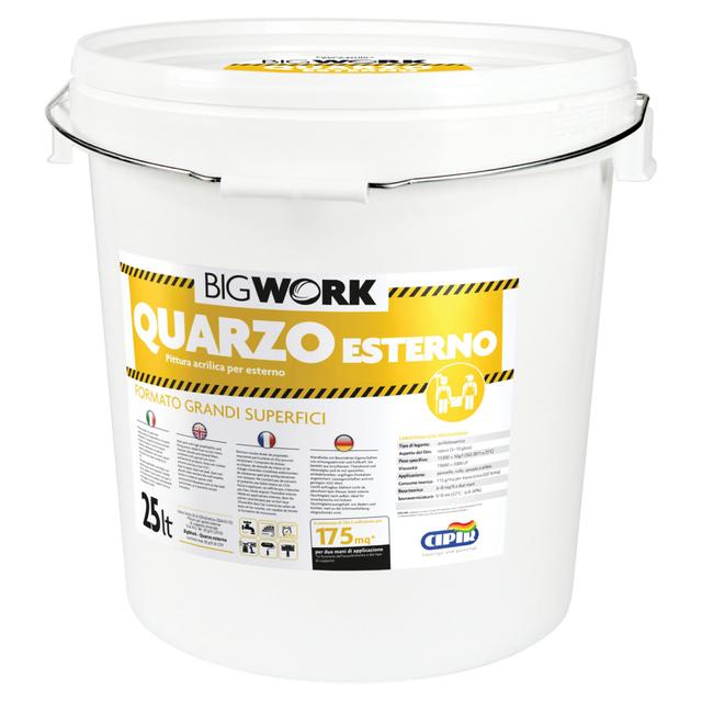 IDROPITTURA AL QUARZO BIGWORK CIPIR 25 l BIANCO PER ESTERNO 4-6 m² CON 1 l A 2 MANI | Tecnomat IDROPITTURA AL QUARZO BIGWORK CIPIR 25 l BIANCO PER ESTERNO 4-6 m² CON 1 l A 2 MANI | Tecnomat