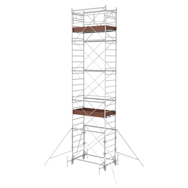 TRABATTELLO ACCIAIO SYSTEM100 8 m BASE 1x1,8 m 2 PIANI LAVORO DL.81/2008 PORTATA 295 kg | Tecnomat TRABATTELLO ACCIAIO SYSTEM100 8 m BASE 1x1,8 m 2 PIANI LAVORO DL.81/2008 PORTATA 295 kg - 2 | Tecnomat