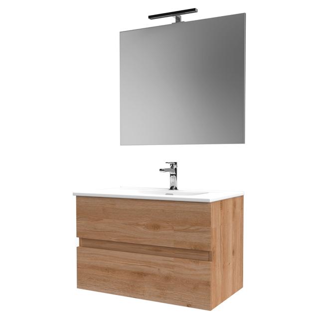 MOBILE VIOLA 2 CASSETTI 81x50x46cm ROVERE LAVABO IN CERAMICA SPECCHIO E LED | Tecnomat MOBILE VIOLA 2 CASSETTI 81x50x46cm ROVERE LAVABO IN CERAMICA SPECCHIO E LED | Tecnomat