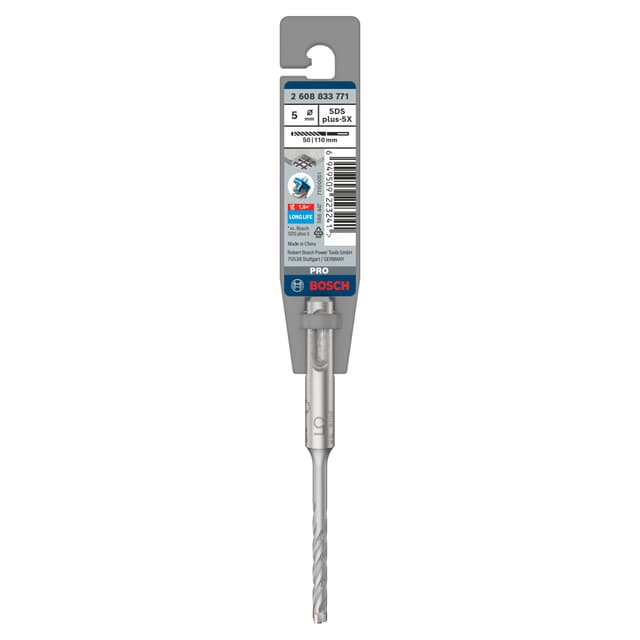 PUNTA BOSCH Ø5 mm 110/50mm 4 TAGLIENTI PUNTA BOSCH Ø5 mm 110/50 mm PER MURO E CALCESTRUZZO | Tecnomat PUNTA BOSCH Ø5 mm 110/50mm 4 TAGLIENTI PUNTA BOSCH Ø5 mm 110/50 mm PER MURO E CALCESTRUZZO - 2 | Tecnomat