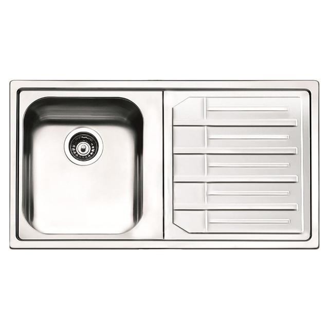 LAVELLO ROMA 86x50 cm INOX SPAZZOLATO 1 VASCA CON SGOCCIOLATOIO A DESTRA PILETTA 3,5'' | Tecnomat LAVELLO ROMA 86x50 cm INOX SPAZZOLATO 1 VASCA CON SGOCCIOLATOIO A DESTRA PILETTA 3,5'' | Tecnomat