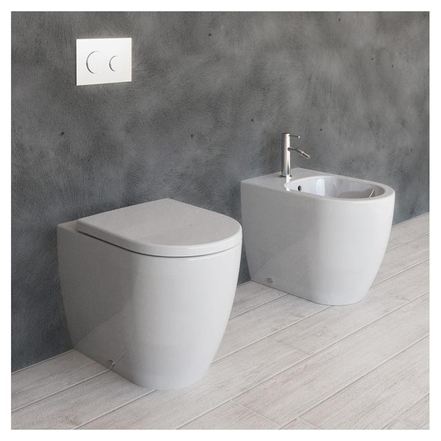 VASO CON SEDILE SERIE FELLON FILO MURO SCARICO MULTIPLO CERAMICA BIANCA SENZA BRIDA | Tecnomat VASO CON SEDILE SERIE FELLON FILO MURO SCARICO MULTIPLO CERAMICA BIANCA SENZA BRIDA | Tecnomat