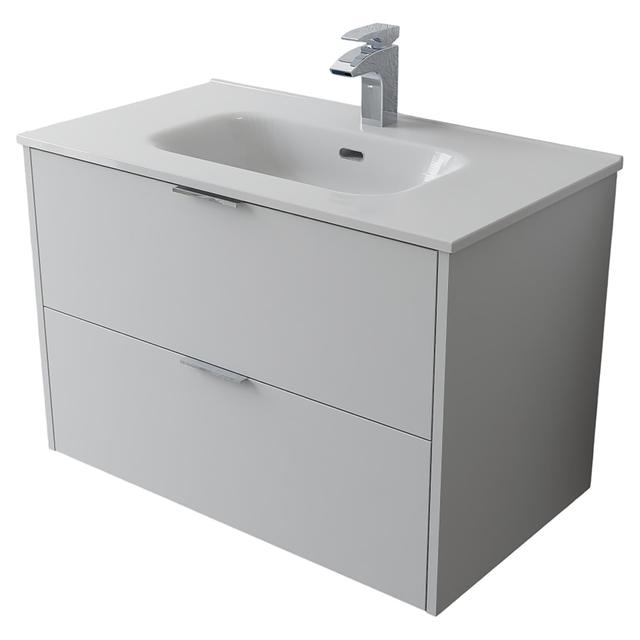 BASE CON LAVABO RIO BIANCO 2 CASSETTI 80x54x46 cm (LxHxP) SOFT CLOSE MANIGLIA ACCIAIO | Tecnomat BASE CON LAVABO RIO BIANCO 2 CASSETTI 80x54x46 cm (LxHxP) SOFT CLOSE MANIGLIA ACCIAIO - 2 | Tecnomat
