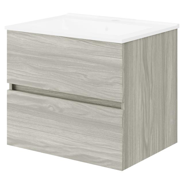 BASE P/LAVABO AIRONE 2 CASSETTI ROVERE GRIGIO LAVABO IN CERAMICA 61x53x46,5 cm (LxHxP) | Tecnomat BASE P/LAVABO AIRONE 2 CASSETTI ROVERE GRIGIO LAVABO IN CERAMICA 61x53x46,5 cm (LxHxP) - 2 | Tecnomat