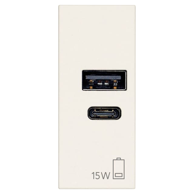 PRESA USB LINEA A+C 15W 3A 5V BIANCO 1 MODULO | Tecnomat PRESA USB LINEA A+C 15W 3A 5V BIANCO 1 MODULO - 2 | Tecnomat