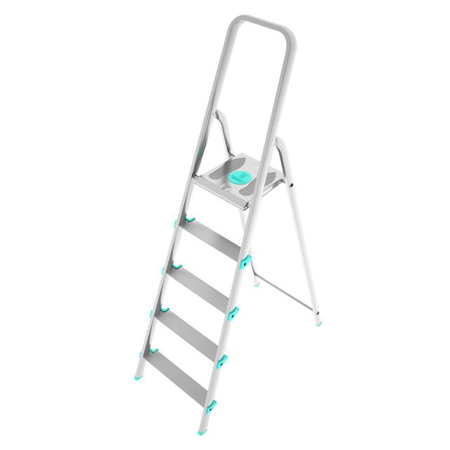 SCALA COMPATTA ALLUMINIO 5 GRADINI PESO 4,15 kg PORTATA 150 kg ALTEZZA PEDANA 106 cm | Tecnomat SCALA COMPATTA ALLUMINIO 5 GRADINI PESO 4,15 kg PORTATA 150 kg ALTEZZA PEDANA 106 cm - 2 | Tecnomat