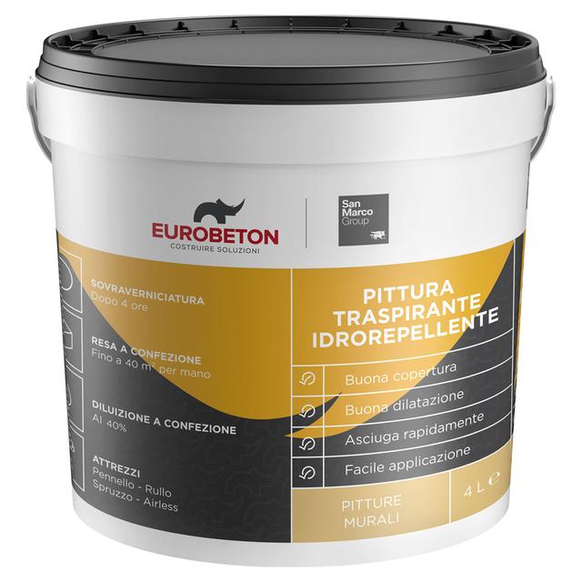 PITTURA EUROBETON SANMARCO 4 l BIANCO IDROREPELLENTE 4-5 m² CON 1 l A 2 MANI | Tecnomat PITTURA EUROBETON SANMARCO 4 l BIANCO IDROREPELLENTE 4-5 m² CON 1 l A 2 MANI | Tecnomat