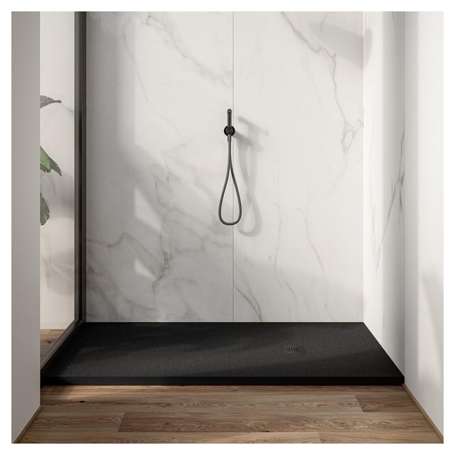 PIATTO DOCCIA NATURE EFFETTO PIETRA IN MARMORESINA NERO 80x140 cm H 2,5 cm PILETTA Ø 90 mm | Tecnomat PIATTO DOCCIA NATURE EFFETTO PIETRA IN MARMORESINA NERO 80x140 cm H 2,5 cm PILETTA Ø 90 mm - 2 | Tecnomat