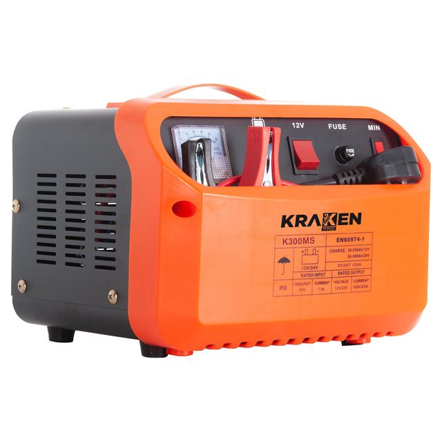 CARICABATTERIE MANUALE CON AVVIAMENTO 12/24 V KRAKEN K300MS CORRENTE CARICA 15 A O 25 A | Tecnomat CARICABATTERIE MANUALE CON AVVIAMENTO 12/24 V KRAKEN K300MS CORRENTE CARICA 15 A O 25 A | Tecnomat