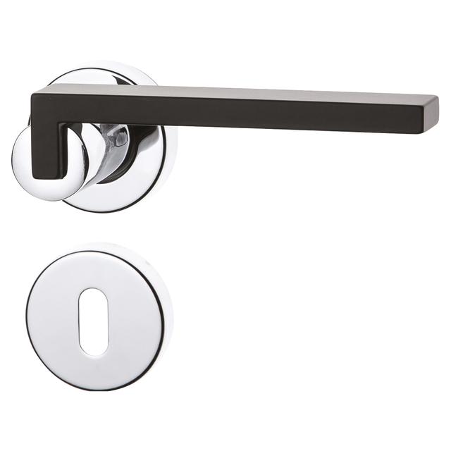 MANIGLIA A ROSETTA GHIDINI - CARTESIO ZAMA CROMO LUCIDO/NERO QUADRO 8 mm | Tecnomat MANIGLIA A ROSETTA GHIDINI - CARTESIO ZAMA CROMO LUCIDO/NERO QUADRO 8 mm | Tecnomat