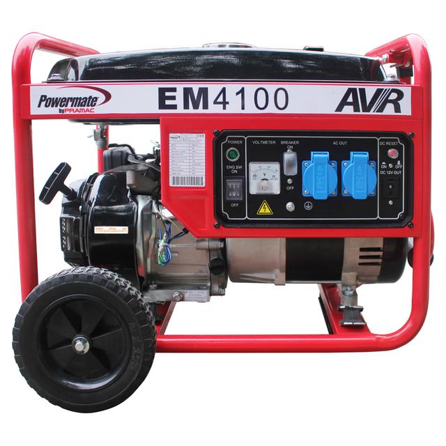 GENERATORE 3500 W POWERMATE EM 4100 AVR BENZINA POTENZA CONTINUA 3200 W 4 TEMPI MONOFASE | Tecnomat GENERATORE 3500 W POWERMATE EM 4100 AVR BENZINA POTENZA CONTINUA 3200 W 4 TEMPI MONOFASE - 2 | Tecnomat