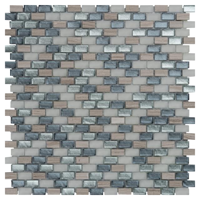 MOSAICO MONVISO 28,8x28,6x8 cm VETRO E MARMO GRIGIO VENDITA AL FOGLIO | Tecnomat MOSAICO MONVISO 28,8x28,6x8 cm VETRO E MARMO GRIGIO VENDITA AL FOGLIO - 2 | Tecnomat