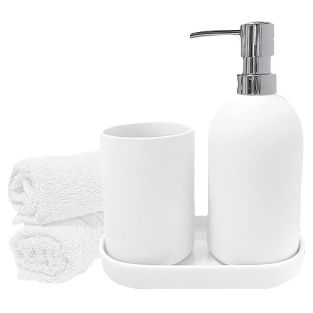 SET BAGNO 3 PZ BIANCO CON DISPENSER, PORTASPAZZOLINI, | Tecnomat SET BAGNO 3 PZ BIANCO CON DISPENSER, PORTASPAZZOLINI, | Tecnomat