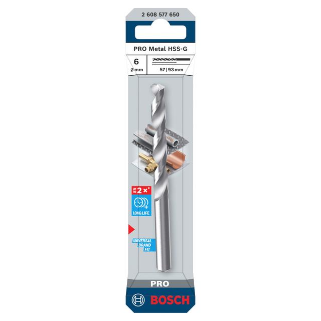 PUNTA BOSCH HSS RETTIFICATA Ø 6 mm PER METALLO PRO METAL HSS-G | Tecnomat PUNTA BOSCH HSS RETTIFICATA Ø 6 mm PER METALLO PRO METAL HSS-G - 2 | Tecnomat