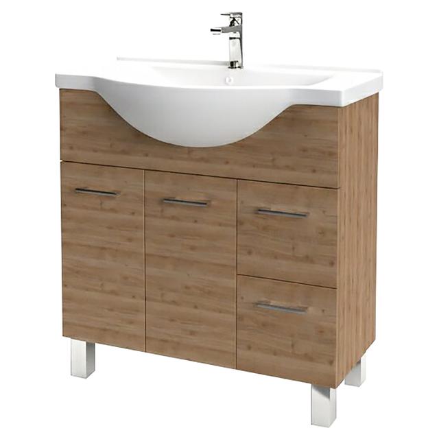 BASE CON LAVABO JESS ROVERE CADIZ 2 ANTE 2 CASSETTI 85x86x50 cm (LxHxP) CON PIEDINI | Tecnomat BASE CON LAVABO JESS ROVERE CADIZ 2 ANTE 2 CASSETTI 85x86x50 cm (LxHxP) CON PIEDINI - 2 | Tecnomat