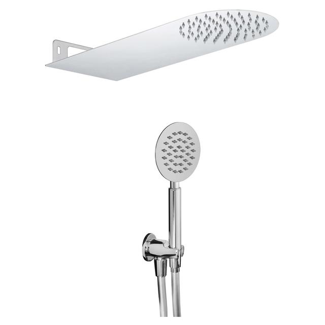 KIT DOCCIA TECOM ROYAL ROUND SOFFIONE INOX A LASTRA 500x 200 mm CROMO DOCCETTA 1 G | Tecnomat KIT DOCCIA TECOM ROYAL ROUND SOFFIONE INOX A LASTRA 500x 200 mm CROMO DOCCETTA 1 G | Tecnomat