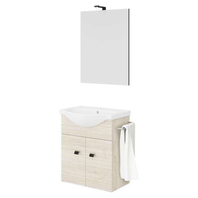 MOBILE BERNIE SOSPESO ROVERE ICE 2 ANTE 57x135x47,50 cm (LxHxP) LAVABO E SPECCHIO | Tecnomat MOBILE BERNIE SOSPESO ROVERE ICE 2 ANTE 57x135x47,50 cm (LxHxP) LAVABO E SPECCHIO - 2 | Tecnomat