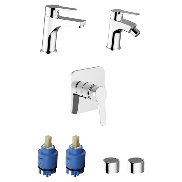 KIT MISCELATORI LAVABO/BIDET/DOCCIA INCASSO TEOREMA DOLMEN CON 2 CARTUCCE E 2 AERATORI | Tecnomat KIT MISCELATORI LAVABO/BIDET/DOCCIA INCASSO TEOREMA DOLMEN CON 2 CARTUCCE E 2 AERATORI | Tecnomat