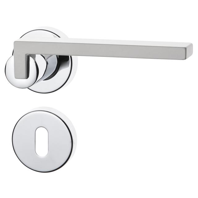 MANIGLIA A ROSETTA GHIDINI - CARTESIO ZAMA CROMO LUCIDO/BIANCO QUADRO 8 mm | Tecnomat MANIGLIA A ROSETTA GHIDINI - CARTESIO ZAMA CROMO LUCIDO/BIANCO QUADRO 8 mm | Tecnomat