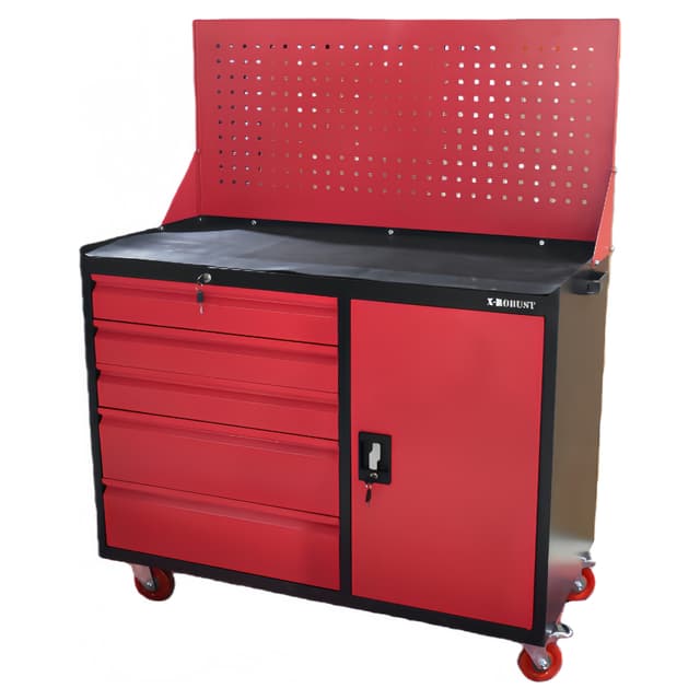 CARRELLO OFFICINA CON PORTA ATTREZZI 5 CASSETTI E SPORTELLO 107,5x51,5x84 cm (LxPxH) | Tecnomat CARRELLO OFFICINA CON PORTA ATTREZZI 5 CASSETTI E SPORTELLO 107,5x51,5x84 cm (LxPxH) - 2 | Tecnomat