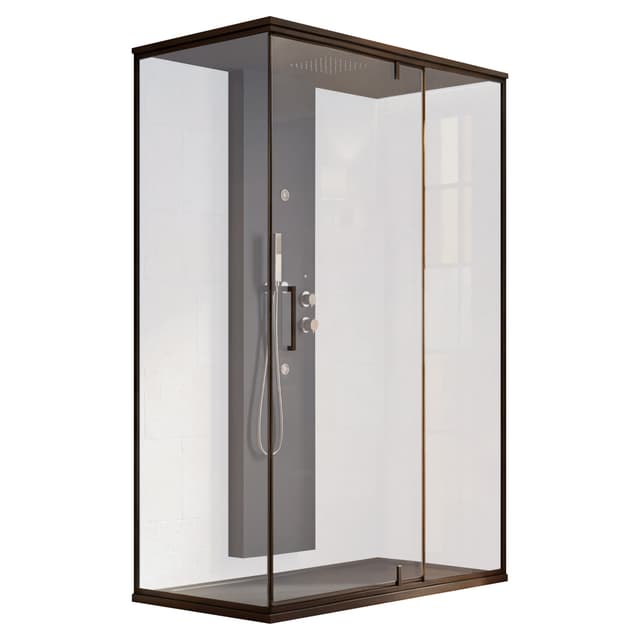 CABINA IDRO YOGA APERTURA BATTENTE CON BAGNO TURCO PORTA 138-140cm FISSO 88-90 cm PROFILO NERO | Tecnomat CABINA IDRO YOGA APERTURA BATTENTE CON BAGNO TURCO PORTA 138-140cm FISSO 88-90 cm PROFILO NERO - 2 | Tecnomat