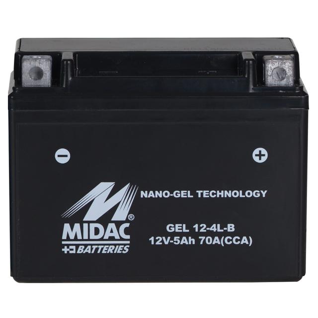 BATTERIA MOTO GEL 5Ah 70A MIDAC 4L-B 120x71x91 mm (LxPxH) PESO 1,540 kg | Tecnomat BATTERIA MOTO GEL 5Ah 70A MIDAC 4L-B 120x71x91 mm (LxPxH) PESO 1,540 kg | Tecnomat