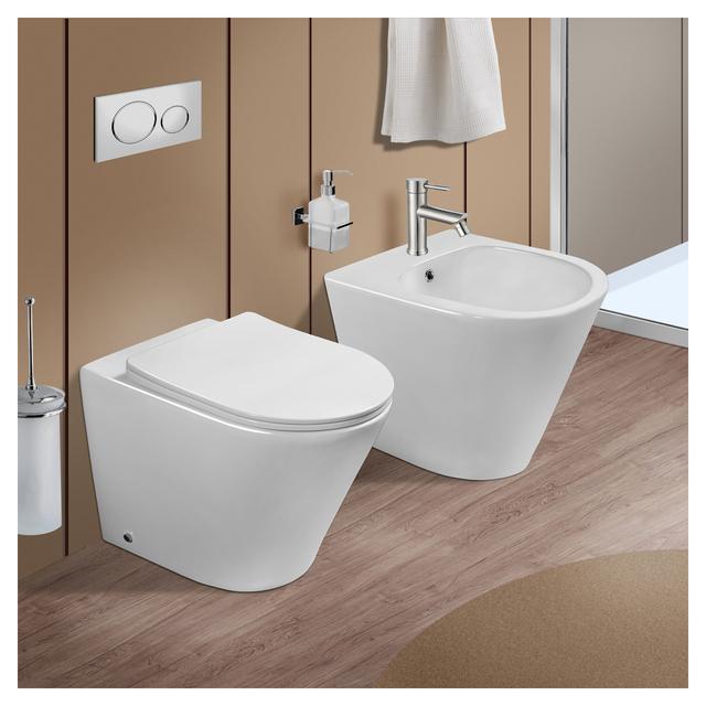 VASO SERIE LARA FILO MURO CON SCARICO MULTIPLO IN CERAMICA BIANCA SENZA BRIDA | Tecnomat VASO SERIE LARA FILO MURO CON SCARICO MULTIPLO IN CERAMICA BIANCA SENZA BRIDA | Tecnomat