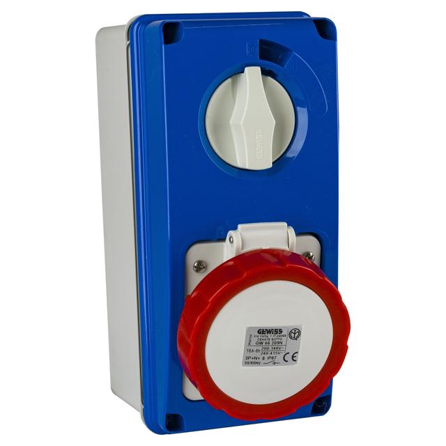 PRESA DA PARETE INTERBLOCCATA GEWISS 66209N 3P+N+T 16A 380/415V 6H IP67 | Tecnomat PRESA DA PARETE INTERBLOCCATA GEWISS 66209N 3P+N+T 16A 380/415V 6H IP67 | Tecnomat