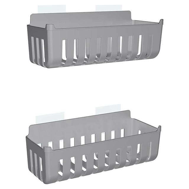 COPPIA CESTINI DOCCIA PORTAOGGETTI COLORE GRIGIO FISSSAGGIO ADESIVO 25x9X11 (LxHxP) | Tecnomat COPPIA CESTINI DOCCIA PORTAOGGETTI COLORE GRIGIO FISSSAGGIO ADESIVO 25x9X11 (LxHxP) - 2 | Tecnomat