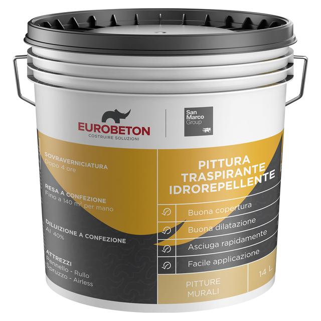 PITTURA TRASPIRANTE EUROBETON SMARCO 14l BIANCO IDROREPELLENTE 4-5 m² CON 1 l A 2 MANI | Tecnomat PITTURA TRASPIRANTE EUROBETON SMARCO 14l BIANCO IDROREPELLENTE 4-5 m² CON 1 l A 2 MANI | Tecnomat