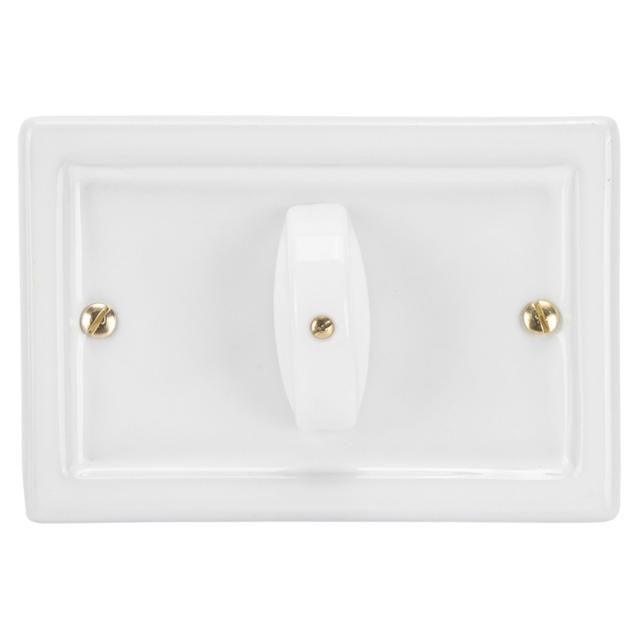 PLACCA RETTANGOLARE CERAMICA 113x77 mm BIANCO CON DEVIATORE 10A 250V PER SCATOLA 503 | Tecnomat PLACCA RETTANGOLARE CERAMICA 113x77 mm BIANCO CON DEVIATORE 10A 250V PER SCATOLA 503 - 2 | Tecnomat