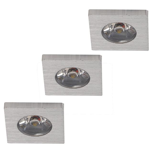 KIT 3 FARETTI INCASSO SIRIO LED 3 X 1W QUADRATI NIKEL 4200K 150 lumen 30x30x24 mm | Tecnomat KIT 3 FARETTI INCASSO SIRIO LED 3 X 1W QUADRATI NIKEL 4200K 150 lumen 30x30x24 mm | Tecnomat