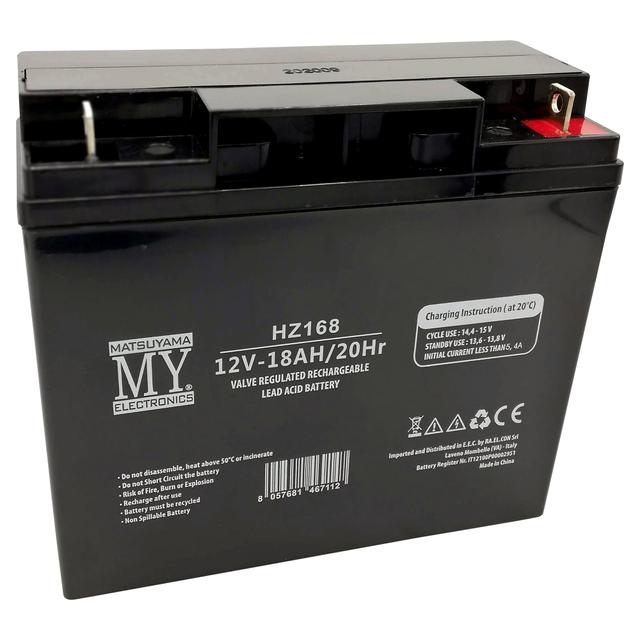 BATTERIA RICARICABILE PIOMBO 12V 18Ah MATSUYAMA 168x175x75mm FASTON 6,3 | Tecnomat BATTERIA RICARICABILE PIOMBO 12V 18Ah MATSUYAMA 168x175x75mm FASTON 6,3 - 2 | Tecnomat