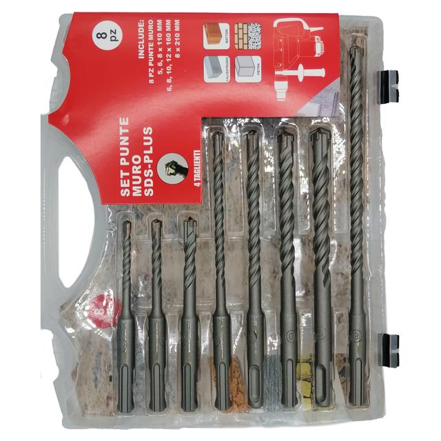 SET 8 PUNTE MURO SDS PLUS A 4 TAGLIENTI E 4 ELICHE IN VALIGETTA | Tecnomat SET 8 PUNTE MURO SDS PLUS A 4 TAGLIENTI E 4 ELICHE IN VALIGETTA - 2 | Tecnomat