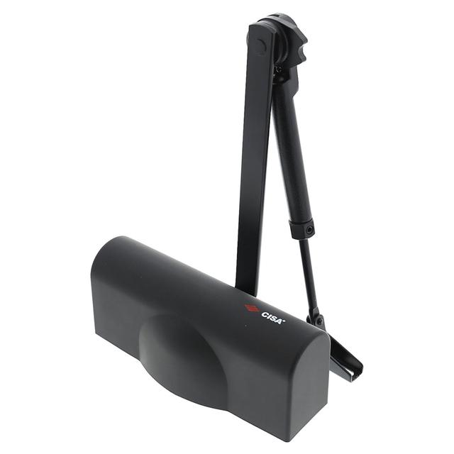 CHIUDIPORTA CISA AERODINAMICO CON FERMO CHIUSURA SPINTA REGOLABILE NERO | Tecnomat CHIUDIPORTA CISA AERODINAMICO CON FERMO CHIUSURA SPINTA REGOLABILE NERO - 2 | Tecnomat