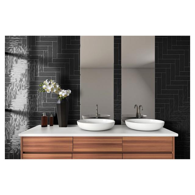 RIVESTIMENTO REGOLO BLACK GLOSSY 6x25x0,9 cm GRES PORCELLANATO | Tecnomat RIVESTIMENTO REGOLO BLACK GLOSSY 6x25x0,9 cm GRES PORCELLANATO - 2 | Tecnomat