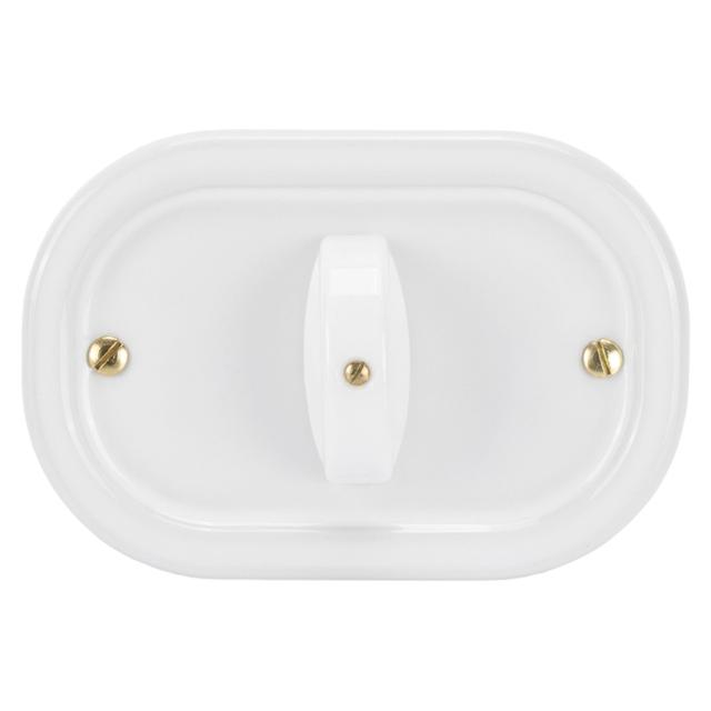 PLACCA OVALE CERAMICA 125x81 mm BIANCA CON INTERRUTTORE DEVIATORE 10A 250V PER SCATOLA 503 | Tecnomat PLACCA OVALE CERAMICA 125x81 mm BIANCA CON INTERRUTTORE DEVIATORE 10A 250V PER SCATOLA 503 - 2 | Tecnomat