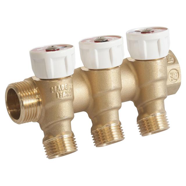 COLLETTORE CON RUBINETTO GIACOMINI R585C 3 VIE ATTACCO 1/2'' INGR. 3/4'' MF INTERASSE 35 mm | Tecnomat COLLETTORE CON RUBINETTO GIACOMINI R585C 3 VIE ATTACCO 1/2'' INGR. 3/4'' MF INTERASSE 35 mm | Tecnomat