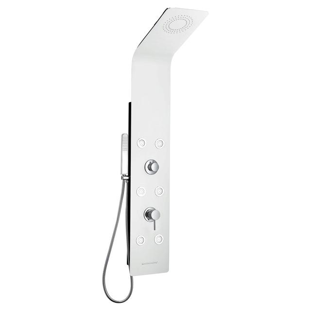 COLONNA DOCCIA IDRO ACQUAPRO YORK IN ALLUMINIO BIANCO 6 GETTI CON MISCELATORE E DEVIATORE | Tecnomat COLONNA DOCCIA IDRO ACQUAPRO YORK IN ALLUMINIO BIANCO 6 GETTI CON MISCELATORE E DEVIATORE | Tecnomat