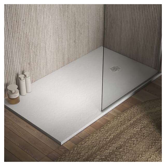 PIATTO DOCCIA FLOW IN MARMORESINA ARDESIA BIANCO 70X140 cm H 3 cm PILETTA Ø 90 mm | Tecnomat PIATTO DOCCIA FLOW IN MARMORESINA ARDESIA BIANCO 70X140 cm H 3 cm PILETTA Ø 90 mm - 2 | Tecnomat