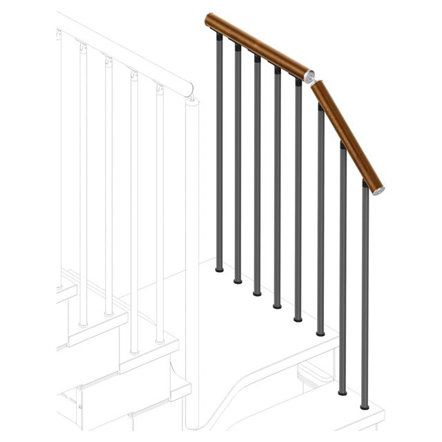 KIT RINGHIERA ESTERNA SCALA KOMPO PER GRADINI GIRO ACCIAIO GRIGIO SC - LEGNO NOCE | Tecnomat KIT RINGHIERA ESTERNA SCALA KOMPO PER GRADINI GIRO ACCIAIO GRIGIO SC - LEGNO NOCE | Tecnomat